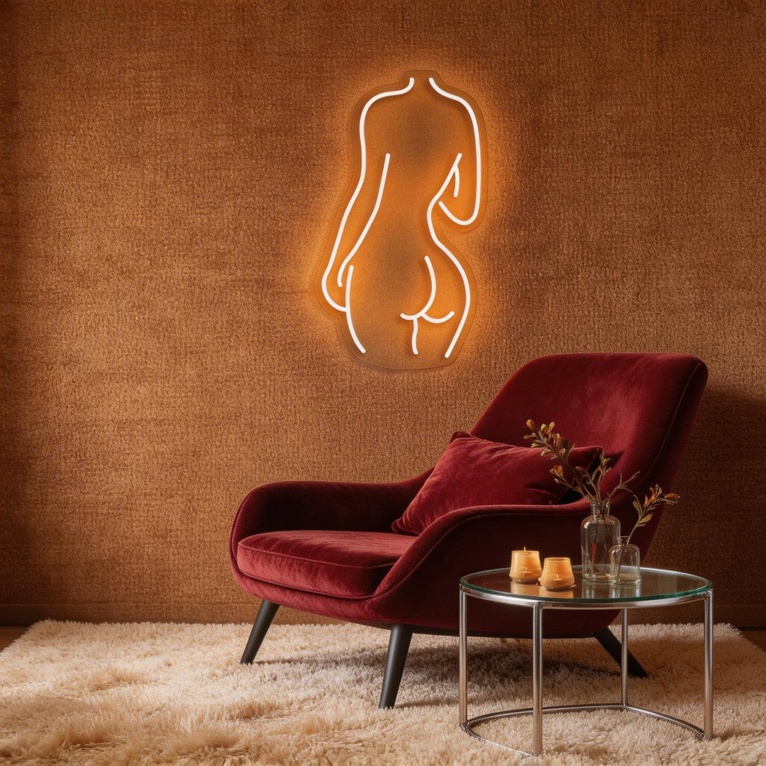 Female Back Silhouette Neon Sign