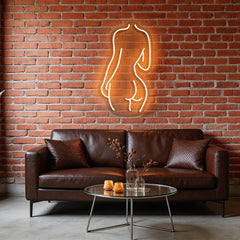 Female Back Silhouette Neon Sign