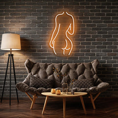 Female Back Silhouette Neon Sign