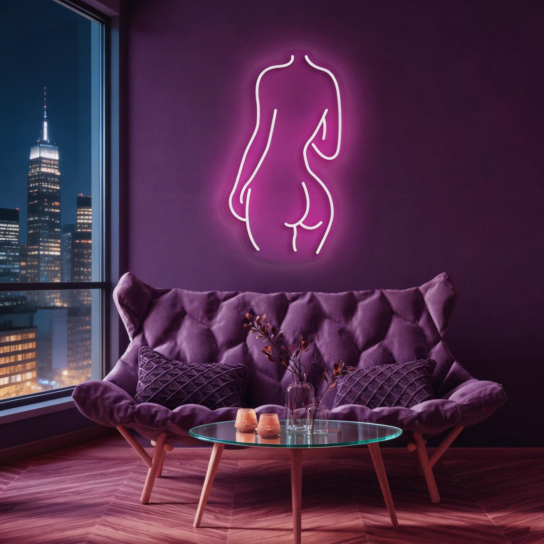 Female Back Silhouette Neon Sign