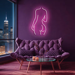 Female Back Silhouette Neon Sign