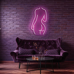 Female Back Silhouette Neon Sign