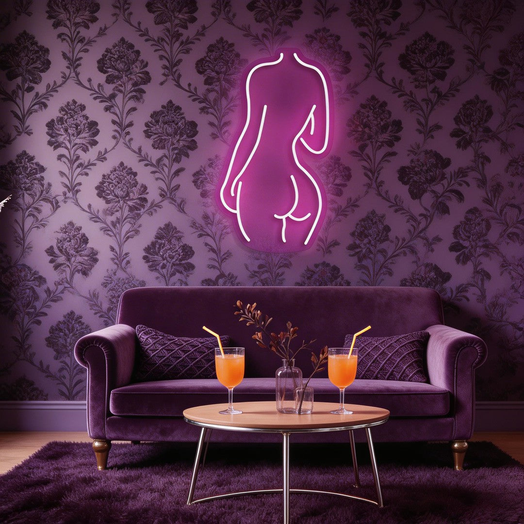 Female Back Silhouette Neon Sign
