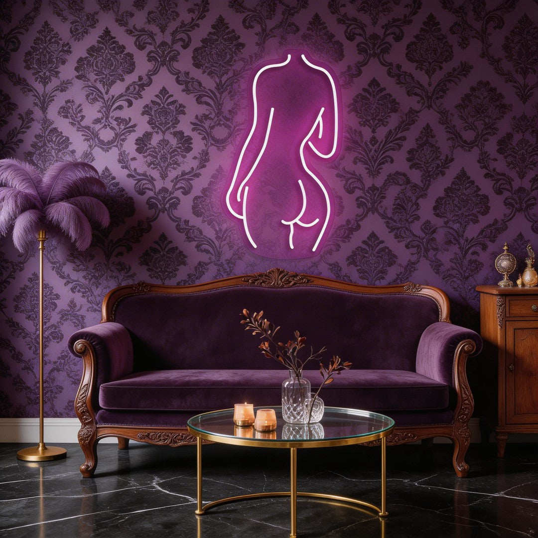 Female Back Silhouette Neon Sign