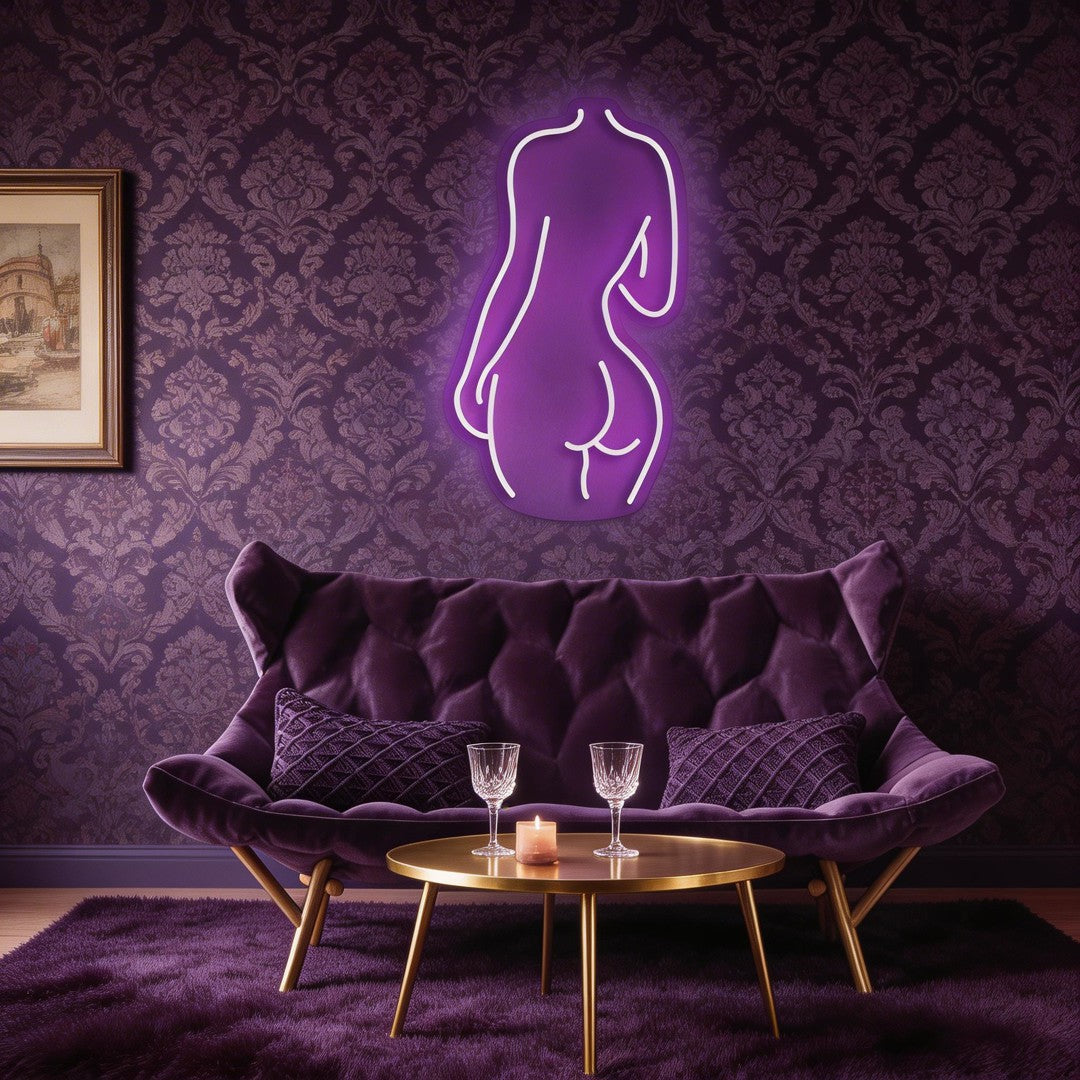 Female Back Silhouette Neon Sign