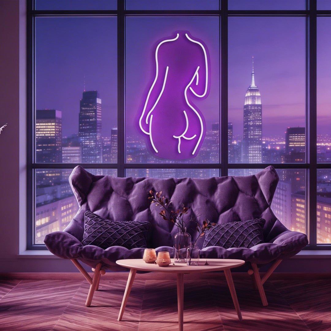 Female Back Silhouette Neon Sign