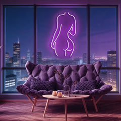 Female Back Silhouette Neon Sign