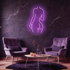 Female Back Silhouette Neon Sign
