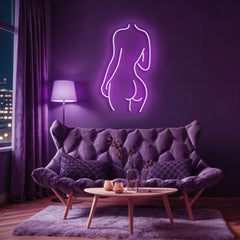 Female Back Silhouette Neon Sign