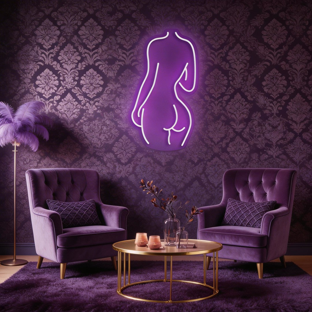 Female Back Silhouette Neon Sign