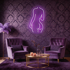 Female Back Silhouette Neon Sign