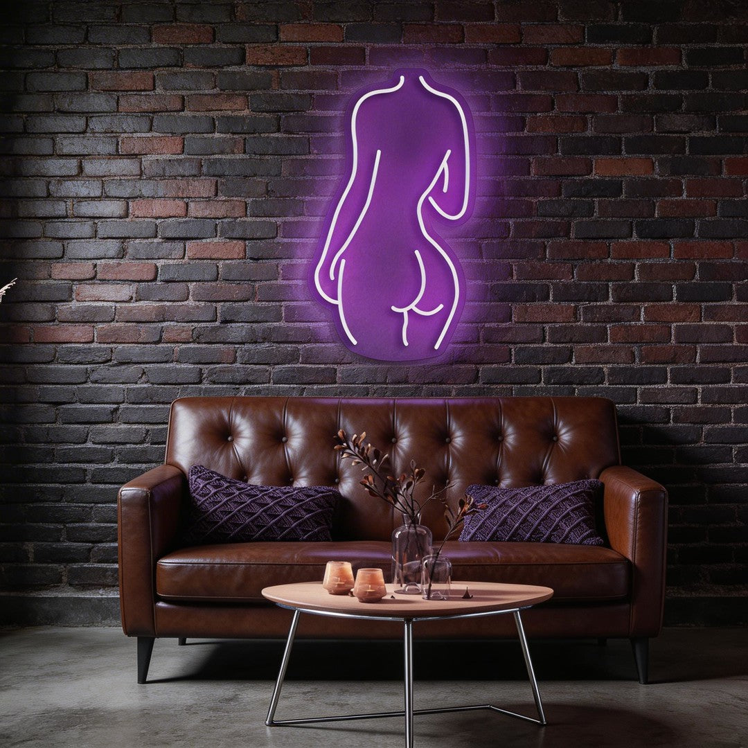 Female Back Silhouette Neon Sign