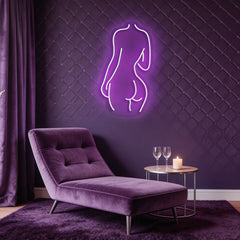 Female Back Silhouette Neon Sign