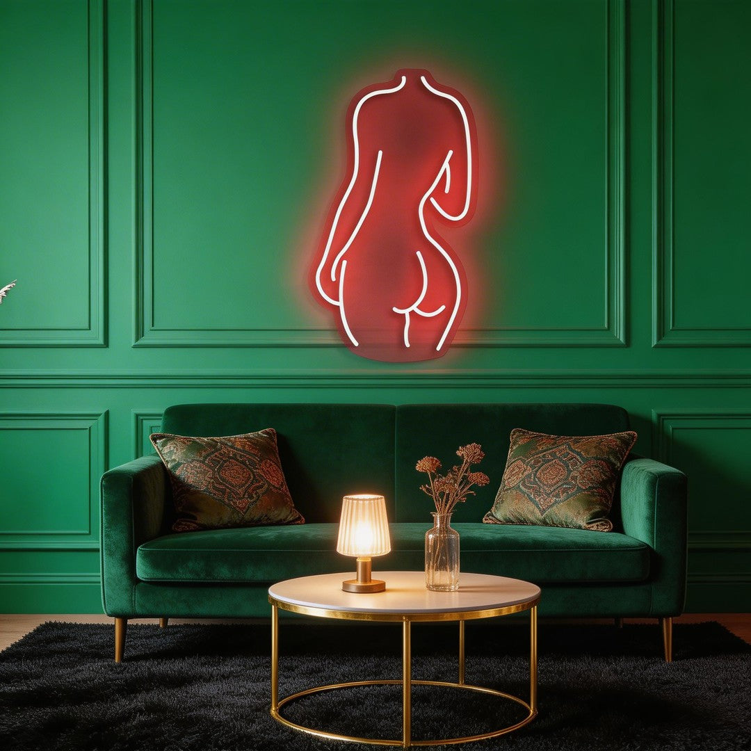 Female Back Silhouette Neon Sign