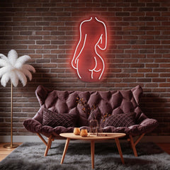 Female Back Silhouette Neon Sign