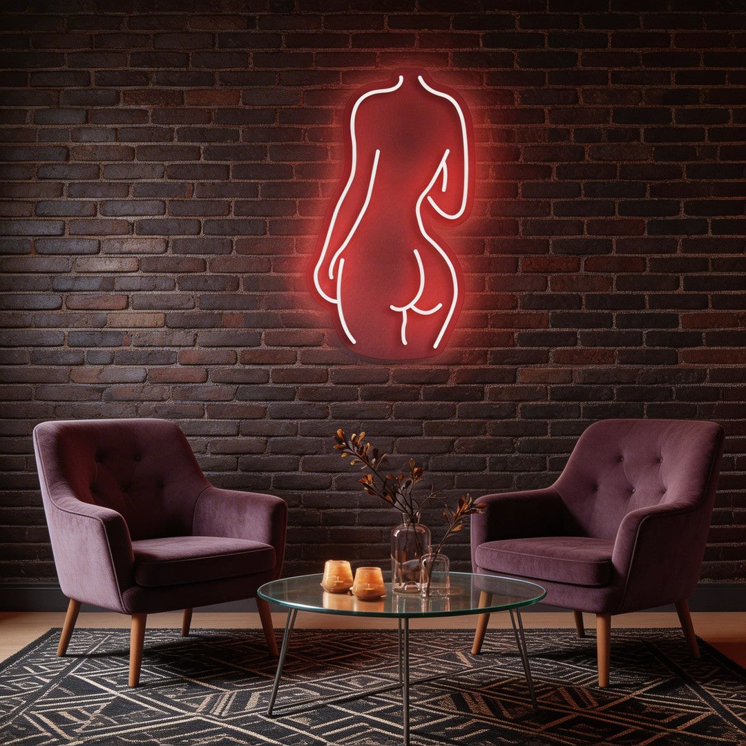 Female Back Silhouette Neon Sign