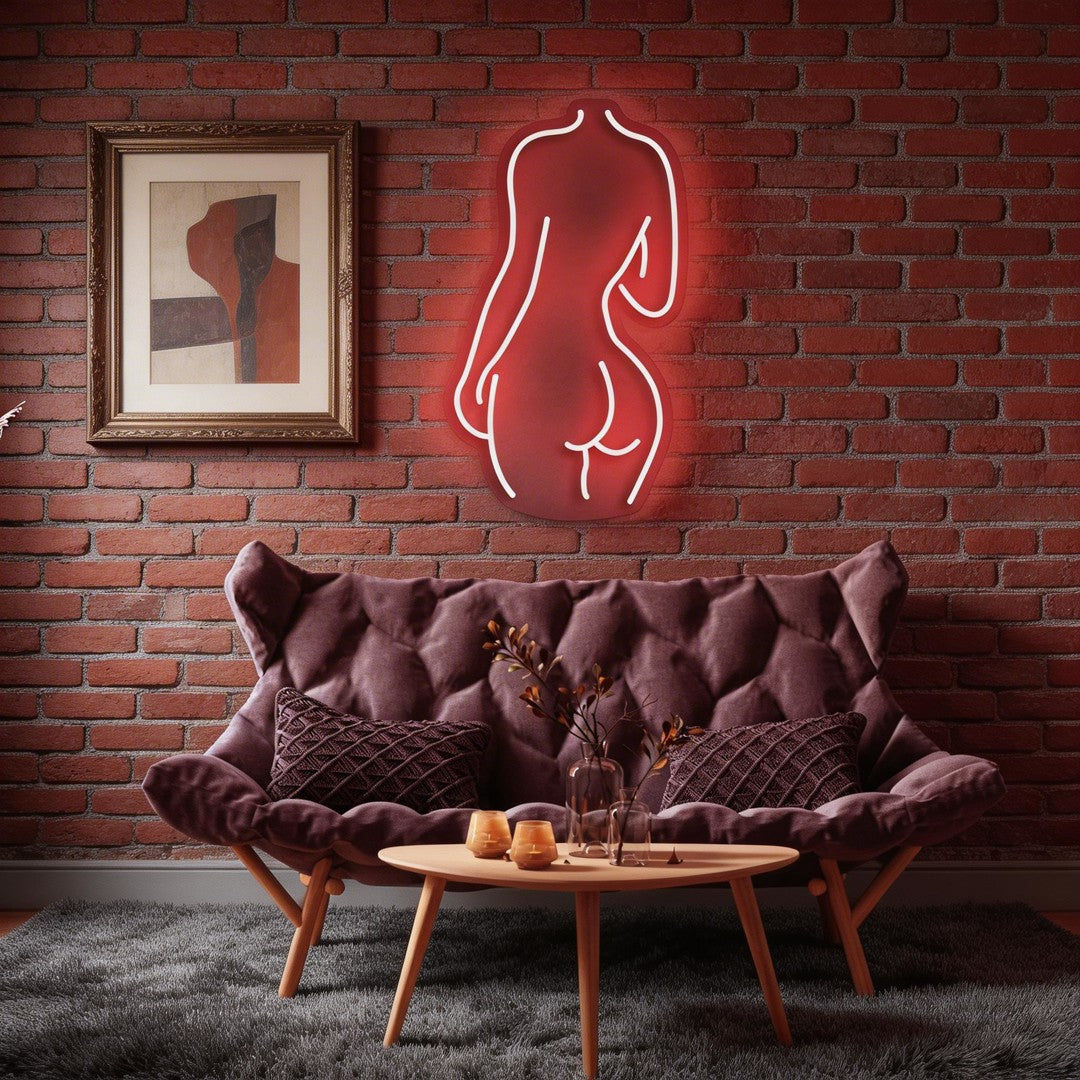 Female Back Silhouette Neon Sign