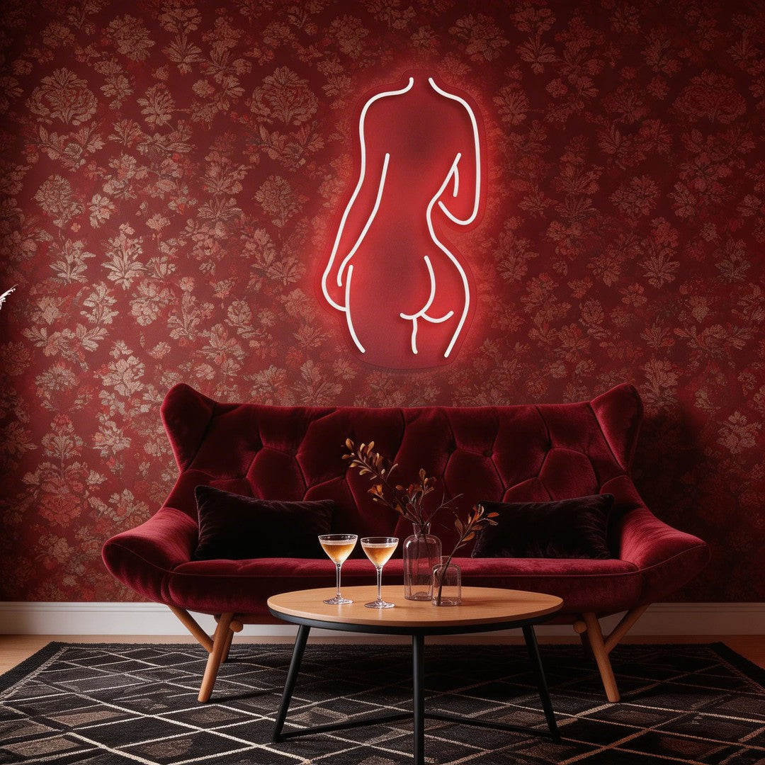 Female Back Silhouette Neon Sign