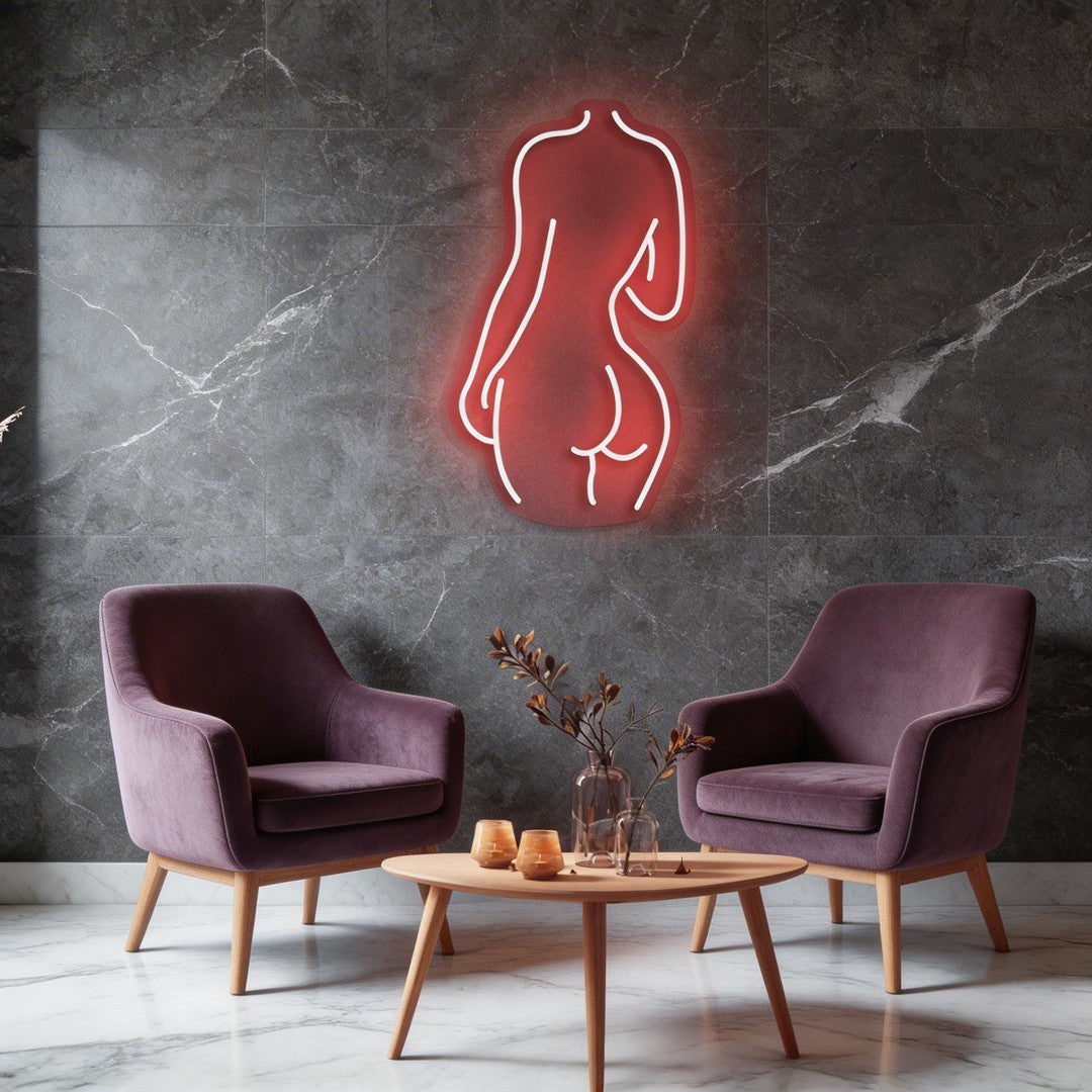 Female Back Silhouette Neon Sign