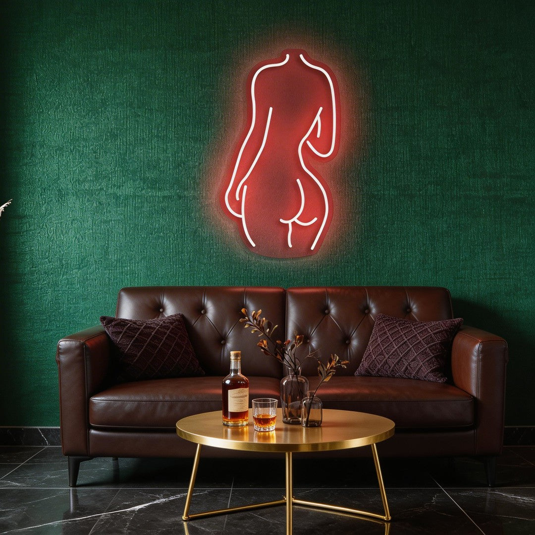 Female Back Silhouette Neon Sign