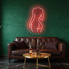 Female Back Silhouette Neon Sign