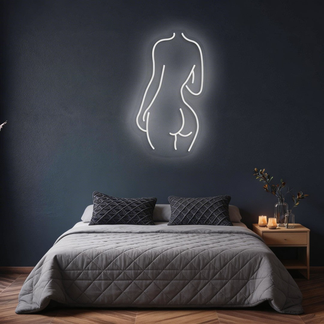 Female Back Silhouette Neon Sign