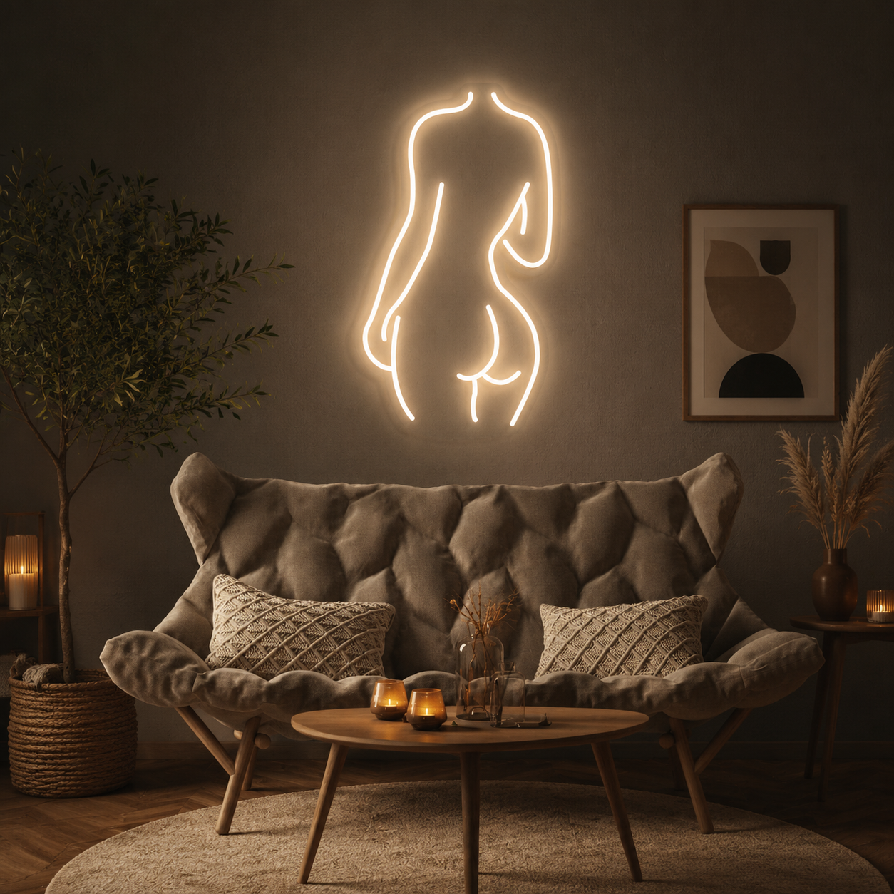 Female Back Silhouette Neon Sign