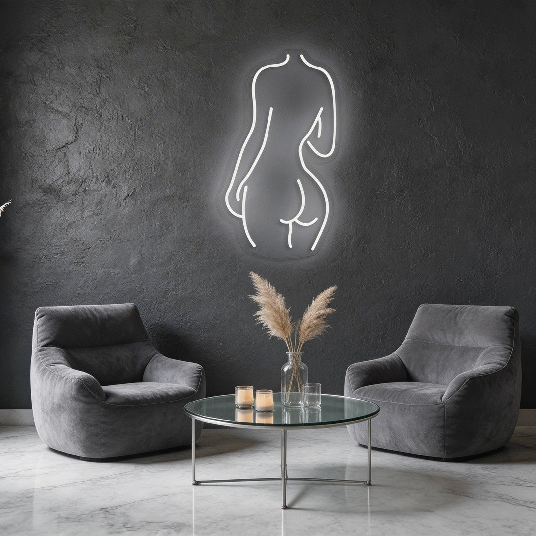 Female Back Silhouette Neon Sign