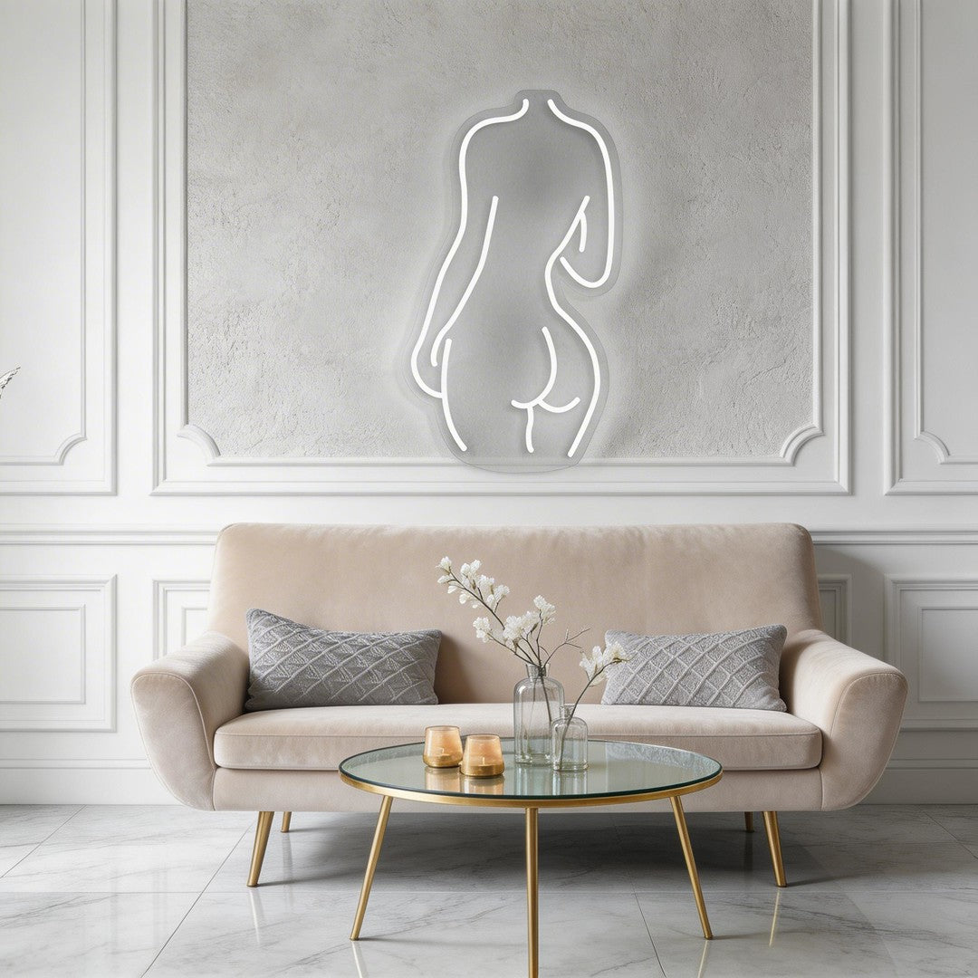Female Back Silhouette Neon Sign