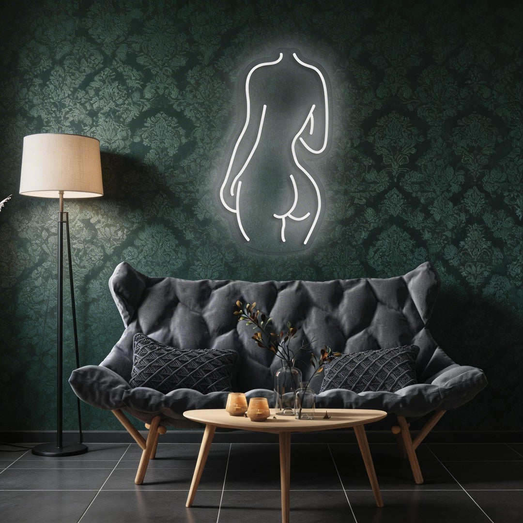 Female Back Silhouette Neon Sign