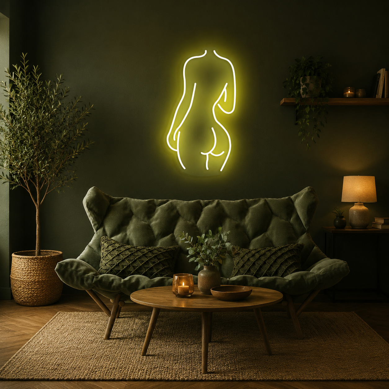 Female Back Silhouette Neon Sign