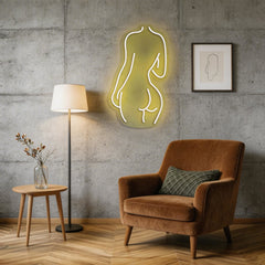 Female Back Silhouette Neon Sign