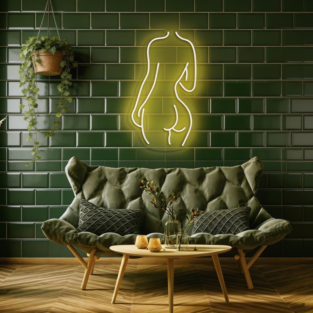 Female Back Silhouette Neon Sign
