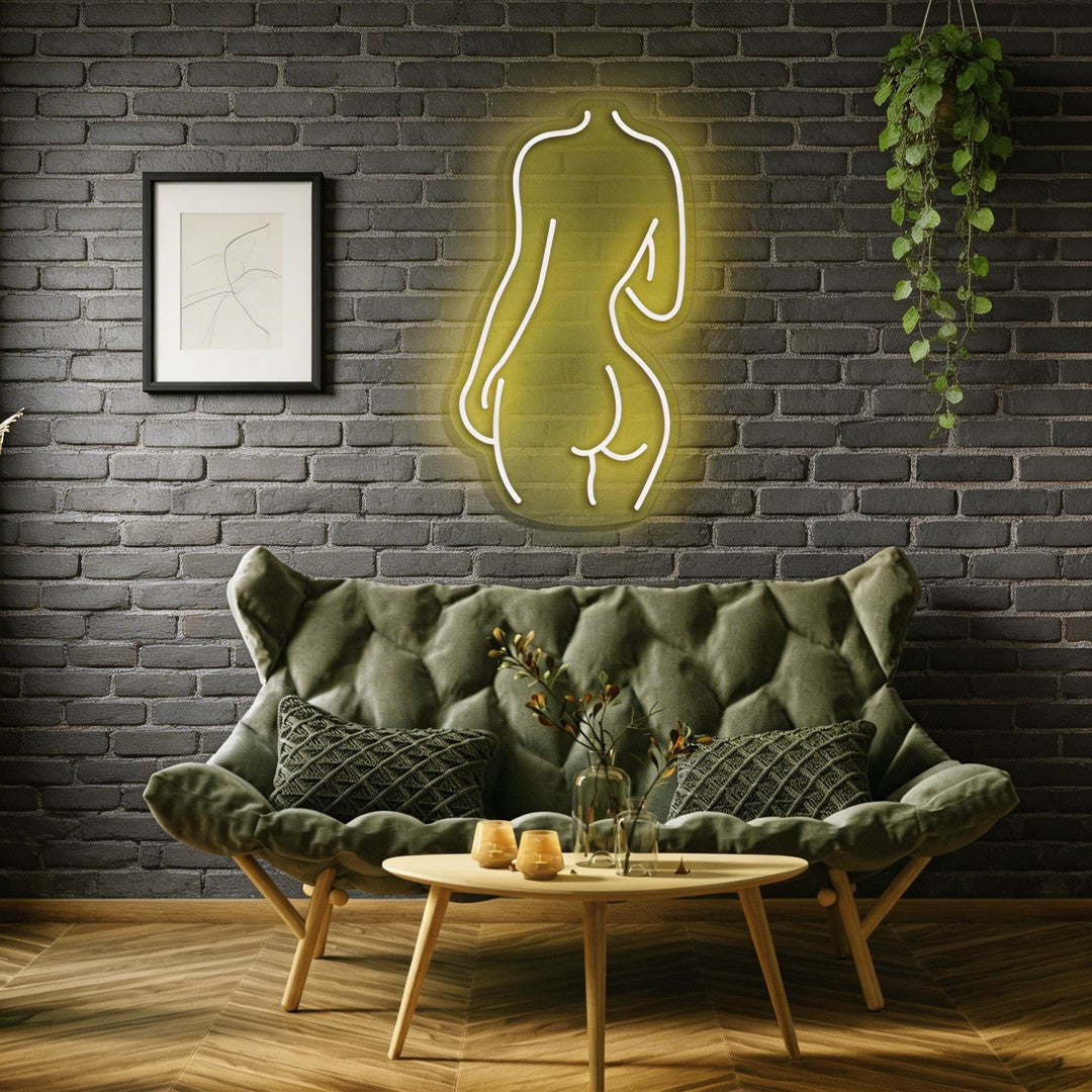 Female Back Silhouette Neon Sign