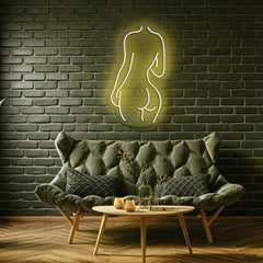 Female Back Silhouette Neon Sign