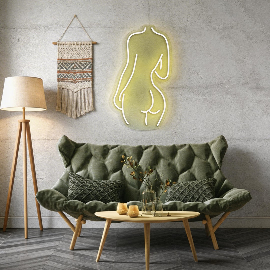 Female Back Silhouette Neon Sign