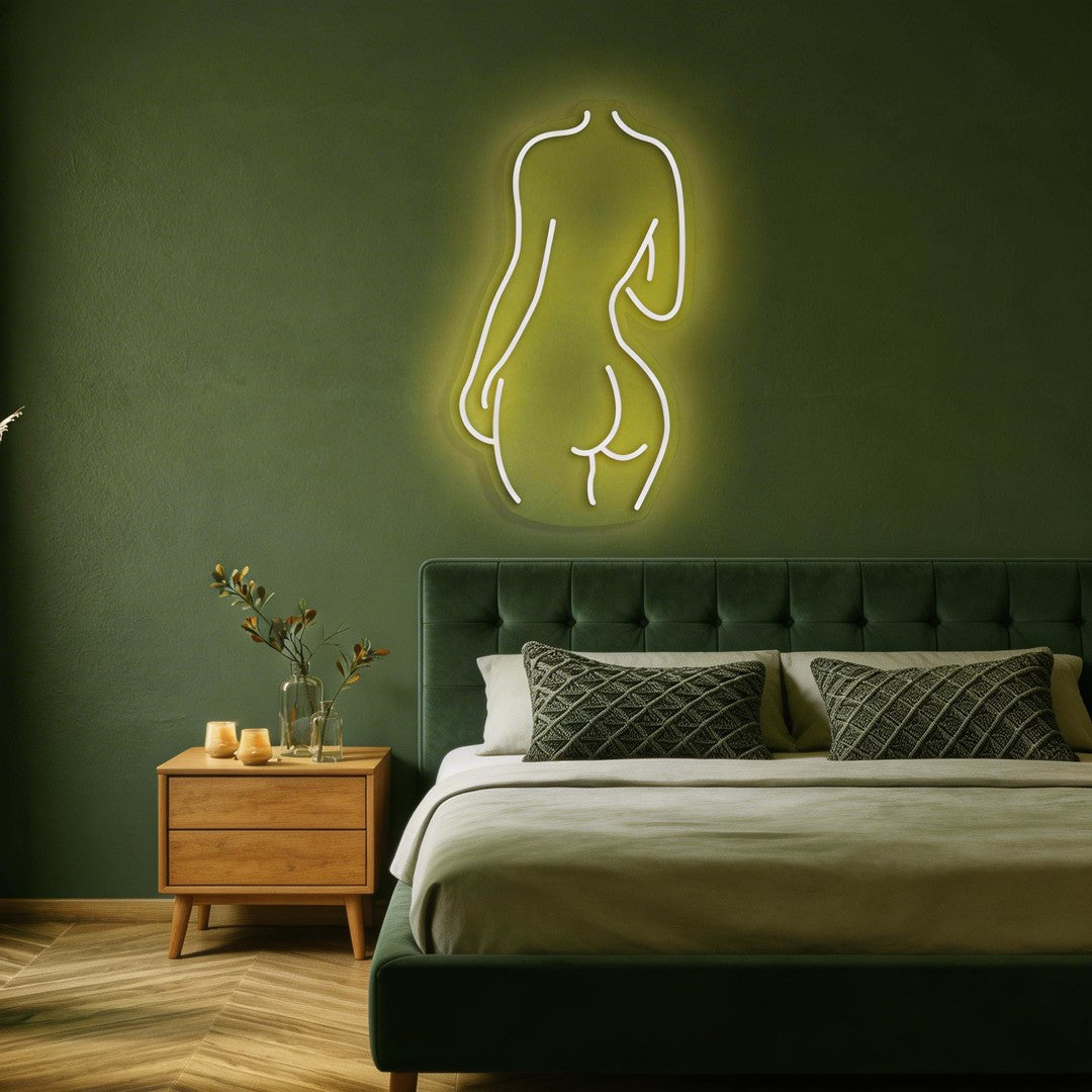 Female Back Silhouette Neon Sign