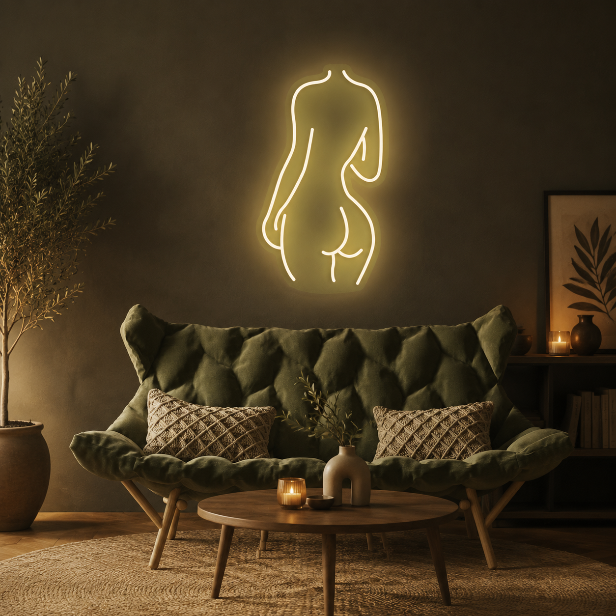 Female Back Silhouette Neon Sign
