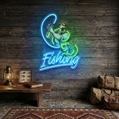 Ferocious Fisherman LED Neon Sign Light Pop Art