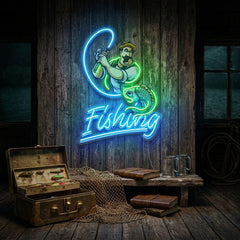 Ferocious Fisherman LED Neon Sign Light Pop Art