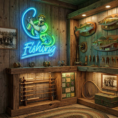 Ferocious Fisherman LED Neon Sign Light Pop Art