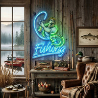 Ferocious Fisherman LED Neon Sign Light Pop Art