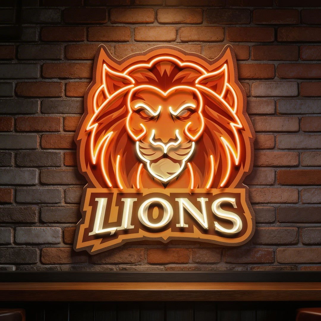 Ferocious Lions LED Neon Sign Light Pop Art