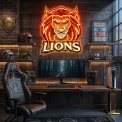 Ferocious Lions LED Neon Sign Light Pop Art