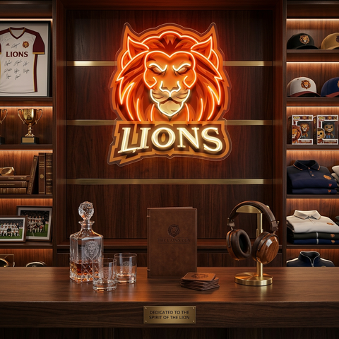 Ferocious Lions LED Neon Sign Light Pop Art