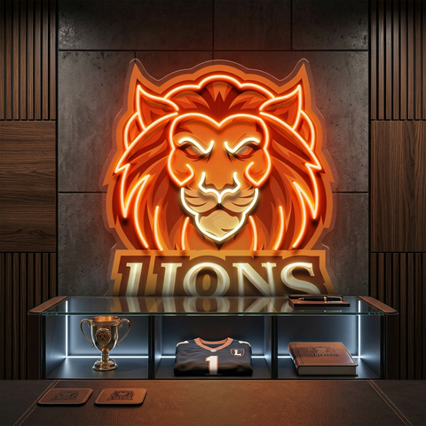 Ferocious Lions LED Neon Sign Light Pop Art