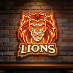 Ferocious Lions LED Neon Sign Light Pop Art