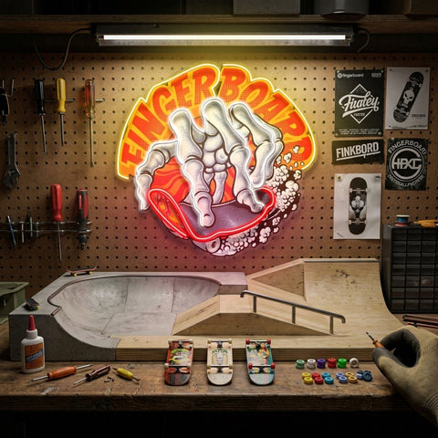 Fingerboard LED Neon Sign Light Pop Art