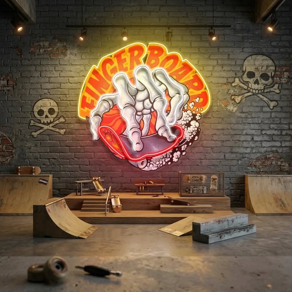 Fingerboard LED Neon Sign Light Pop Art