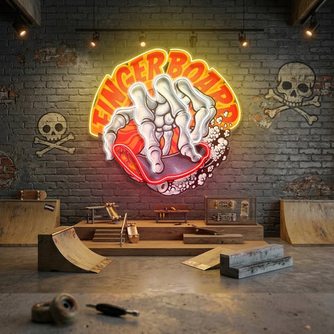 Fingerboard LED Neon Sign Light Pop Art